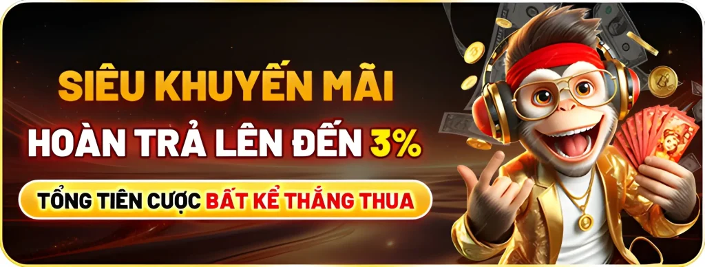 Hoàn trả tại 39bet12 lên tới 3%
